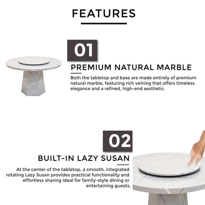 PIXY NATURAL MARBLE  Dining Table Td Furniture