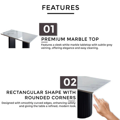 ELICE NATURAL Marble Table Td Furniture