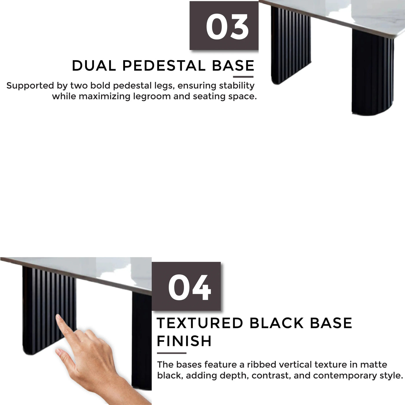 ELICE NATURAL Marble Table Td Furniture