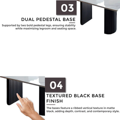 ELICE NATURAL Marble Table Td Furniture