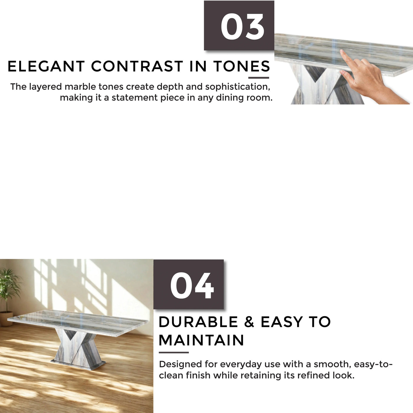 CYRILLA Marble Dining Table Td Furniture