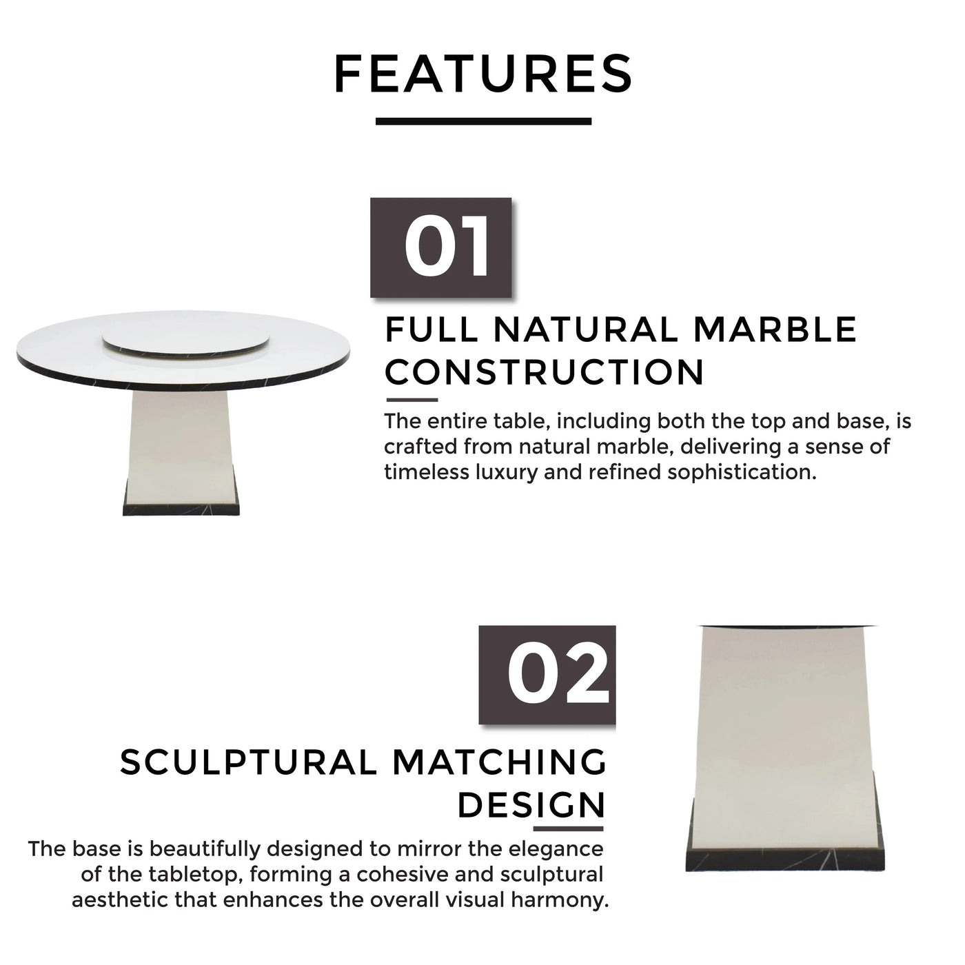 LORALEI Marble Dining Table Td Furniture