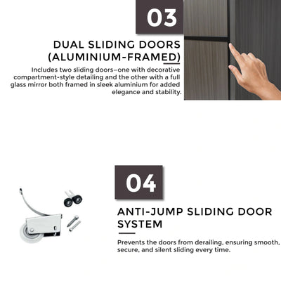 ORLIN 2 Sliding Door Wardrobe Td Furniture