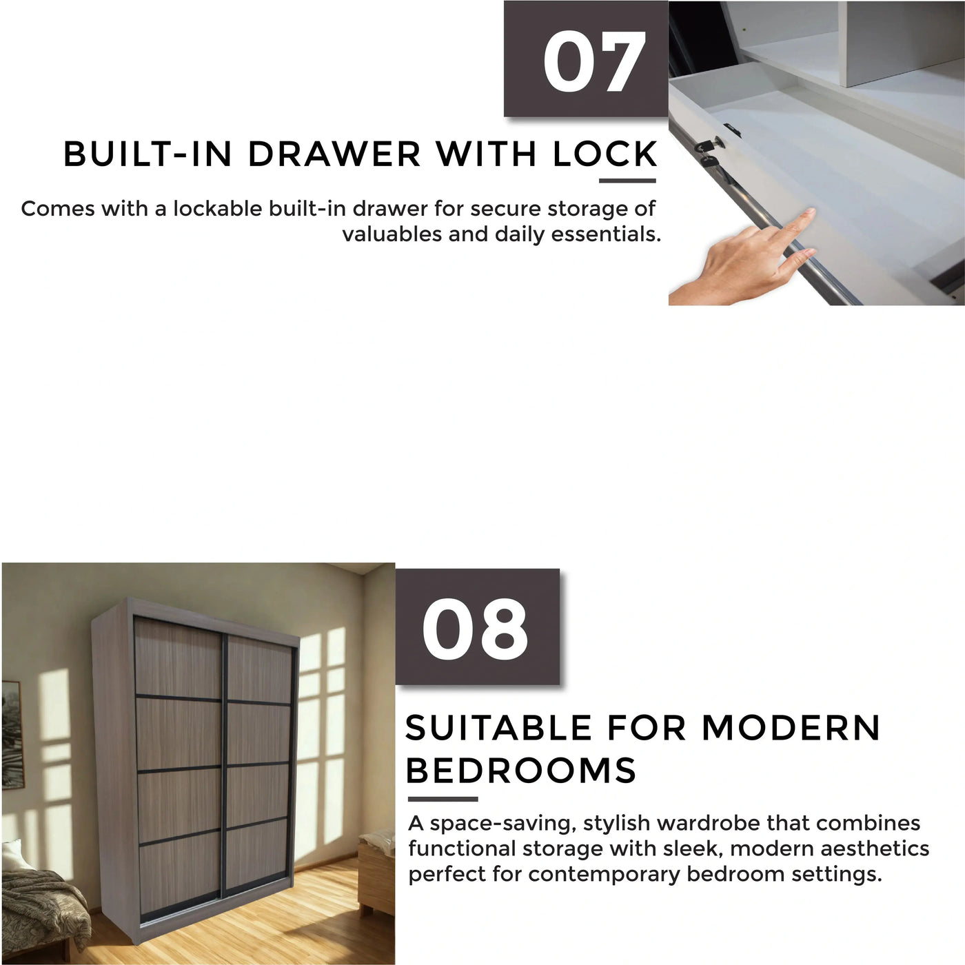 JOY 2 Sliding Door Wardrobe Td Furniture
