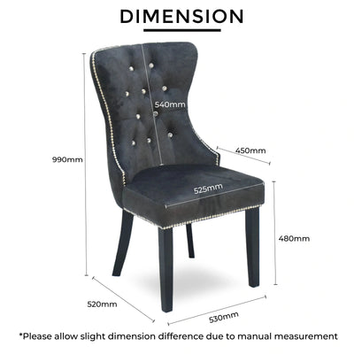 ELIZE Dining Chair Dark Grey Td Furniture