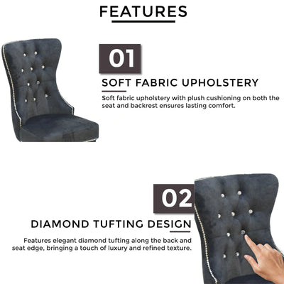 ELIZE Dining Chair Dark Grey Td Furniture
