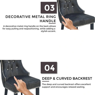 ELIZE Dining Chair Dark Grey Td Furniture