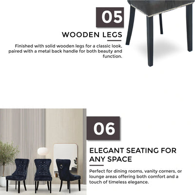 ELIZE Dining Chair Dark Grey Td Furniture