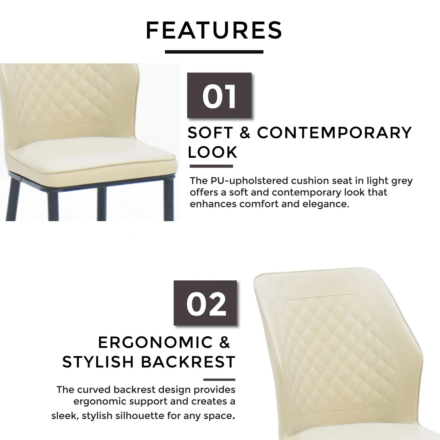 ELANI Dining Chair Light Grey Td Furniture